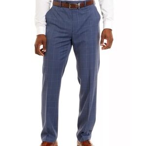 Lauren Ralph Lauren Men's Blue Windowpane Dress Pants